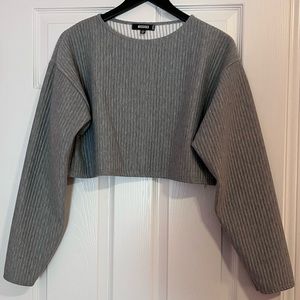 Long sleeved oversized cropped sweater